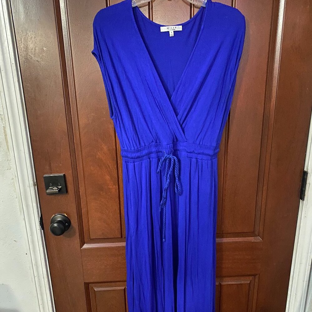 Milly Royal Blue Maxi Dress with Drawstring Waist